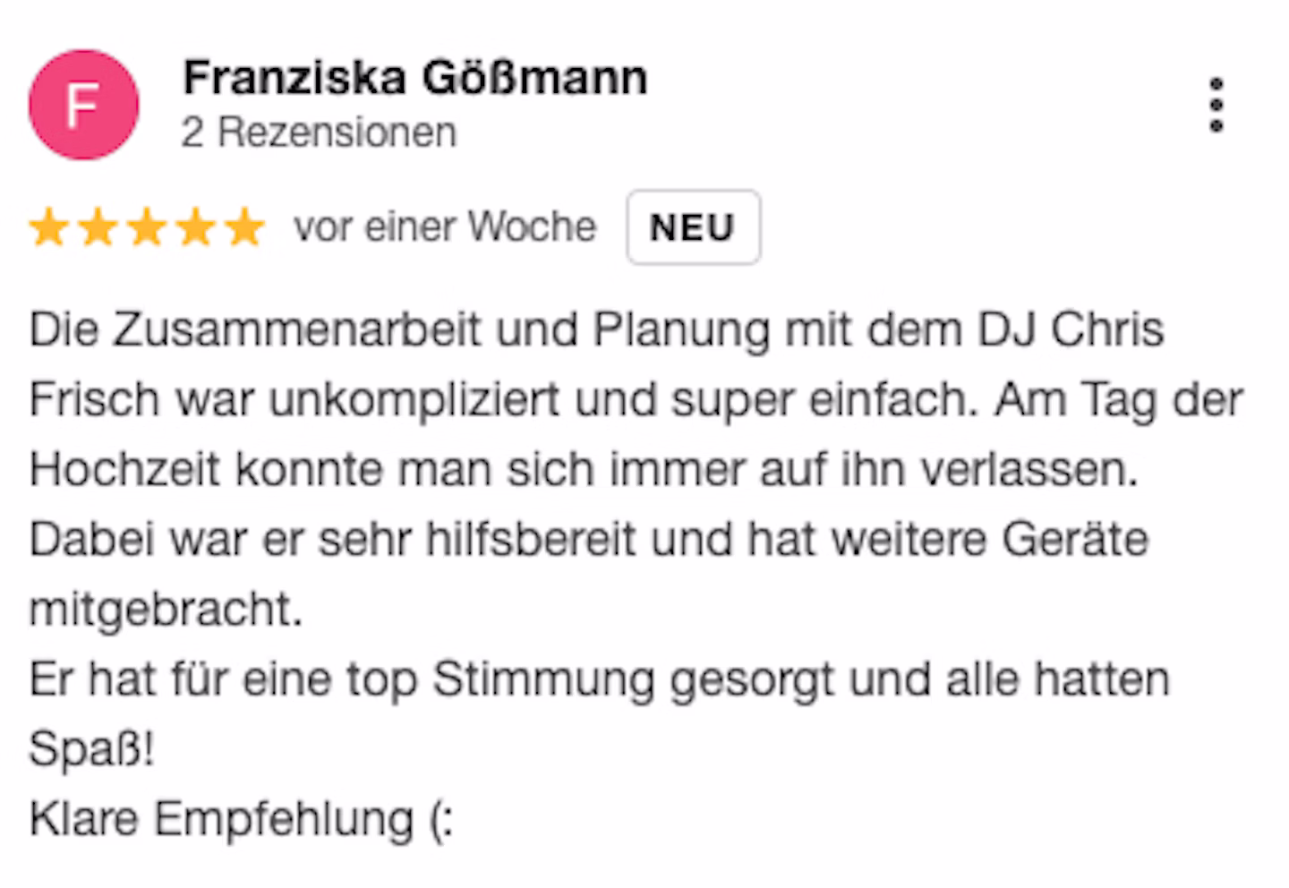 DJ Hannover Bewertung 1